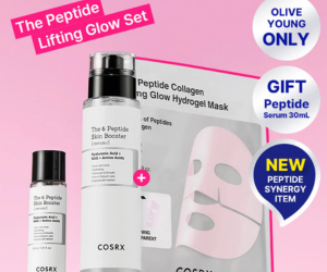 [COSRX] The Peptide Lifting Glow Set (Contains: The 6 Peptide Skin Booster Serum 150ml + 30ml + The Peptide Collagen Lifting Glow Hydrogel Mask 1ea)