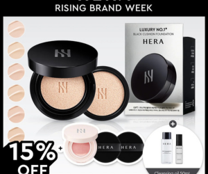 HERA Black Cushion Foundation Set: Flawless, Long-Lasting Velvet Perfection (Includes Free Refill)